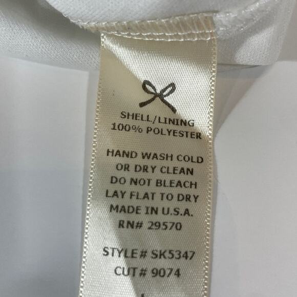 Everly Navy Aqua Stripe Skirt Lined with Pockets Size L - Picture 6 of 9